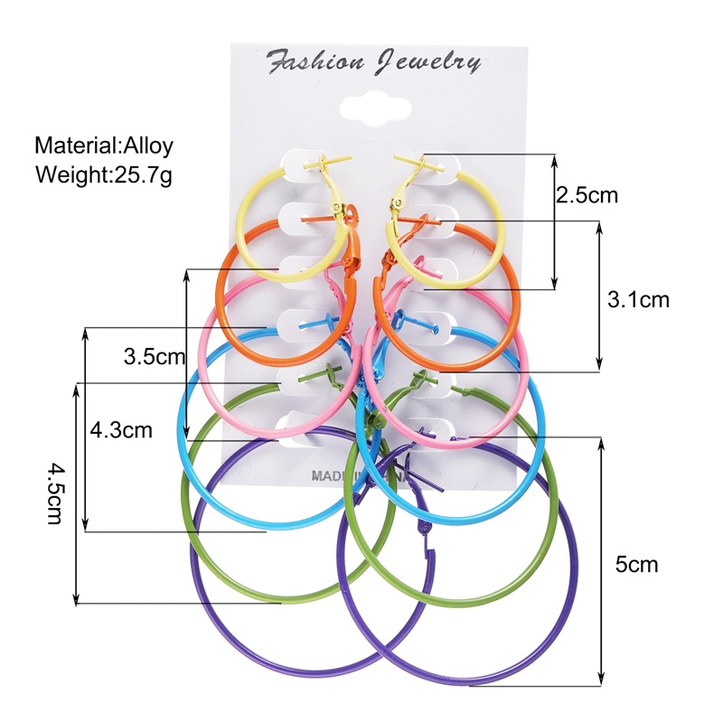 Set 6 Đôi Bông Tai Khoen Tròn Thời Trang Cho Nữ