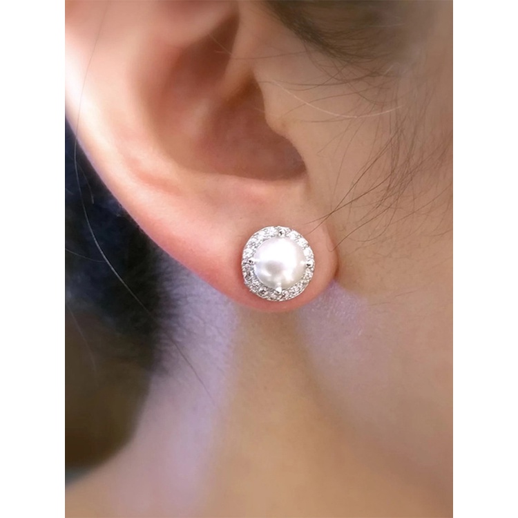 Margot Khuyên Tai Đính Đá Zircon Ngọc Trai Nhân Tạo Cổ Điển Sang Trọng Đa Năng Cho Nữ