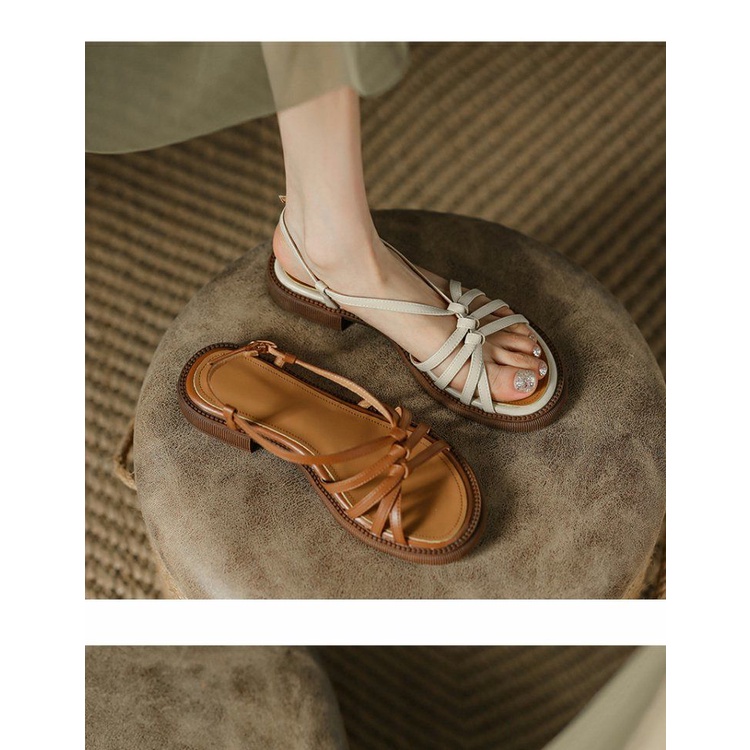 Giày Sandal Đế Bằng Thiết Kế Đơn Giản Thoải Mái Thời Trang Mùa Hè Cho Nữ