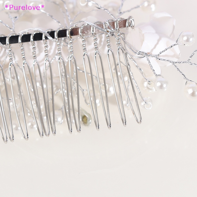 Lược Cài Tóc Hình Hoa Đính Ngọc Trai Nhân Tạo Dành Cho Cô Dâu Mới