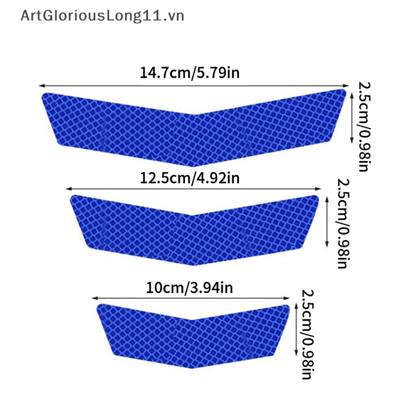 FENDER Set 3 Miếng Dán Phản Quang Cảnh Báo Hình Mũi Tên / Đuôi Xe Máy