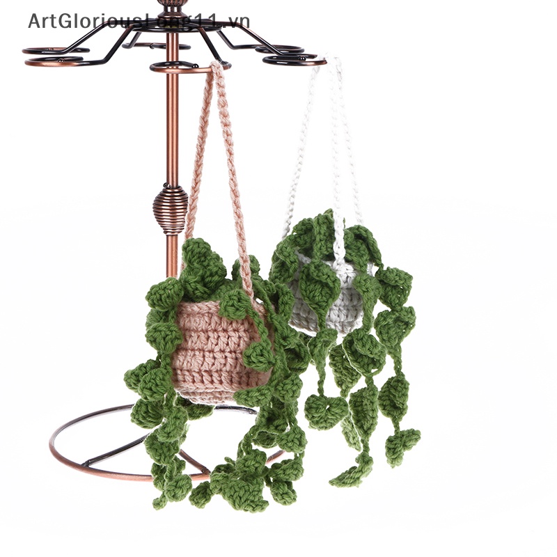 1 Cây Mọng Nước Đan Móc Thủ Công Dễ Thương Trang Trí Xe Hơi