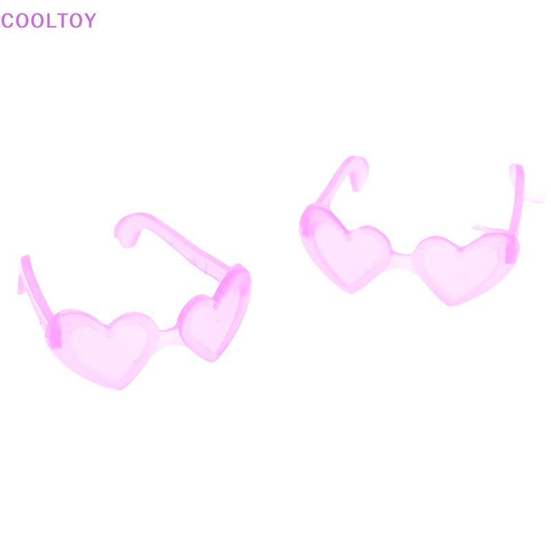 Set 10 Mắt Kính Nhựa Mini Hình Trái Tim Tỷ Lệ 1 / 6 Trang Trí Nhà Búp Bê