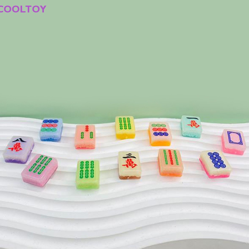 Cooltoy Bộ 5 Mô Hình Mạt Chược Trung Quốc Thu Nhỏ Bằng Nhựa Phát Sáng Trang Trí Thủ Công DIY Bán
