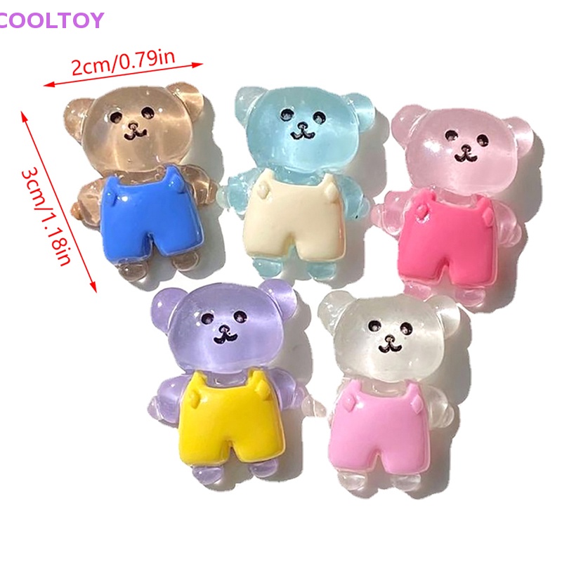 Set 2 Mô Hình Gấu Dạ Quang Mini Bằng Nhựa Resin Trang Trí Tiểu Cảnh