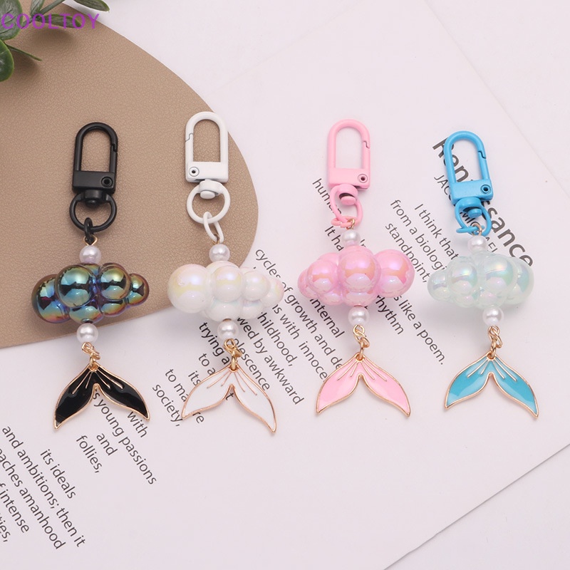 Móc Khóa Hình Đuôi Cá Đính Ngọc Trai Thời Trang Dành Cho Nữ