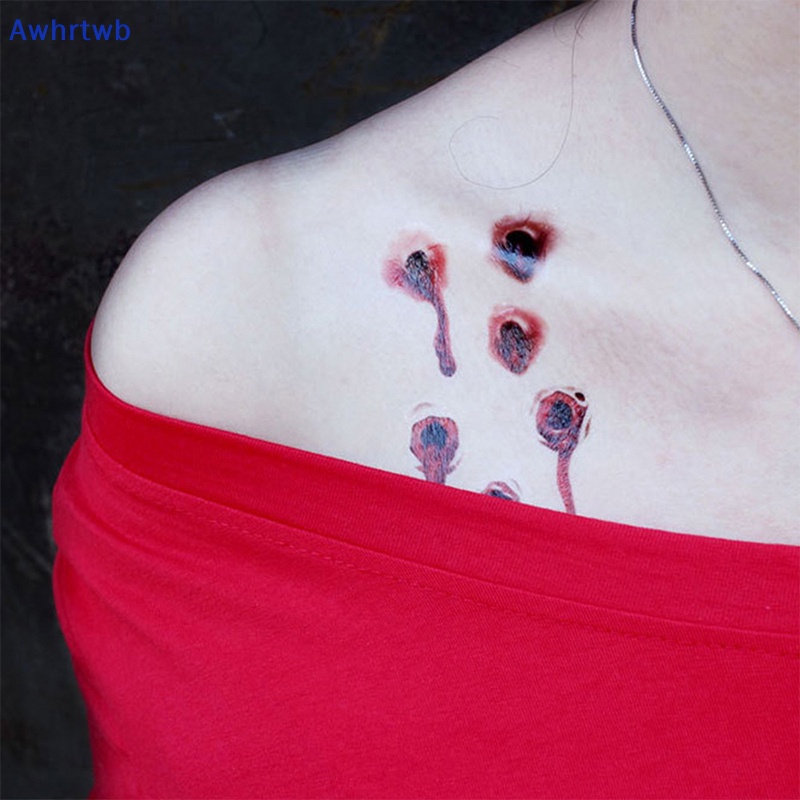 1 Tấm Hình Xăm Dán Vết Thương Máu Tạm Thời Chống Thấm Nước Phong Cách Halloween Mới