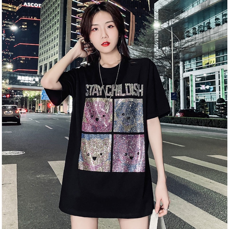 Áo Thun Dáng Rộng Mùa Hè 2023 Cỡ Lớn 2-150kg Phong Cách Mới Cho Nữ