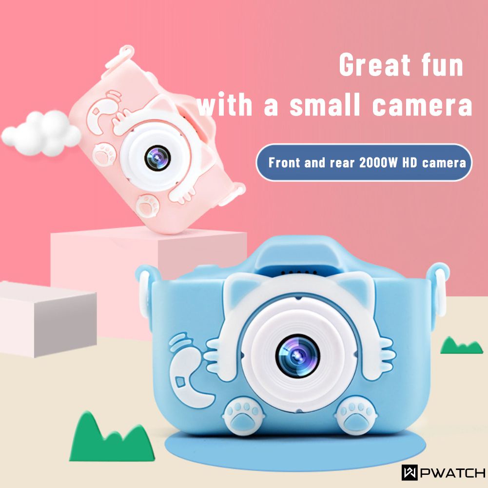 X5s máy ảnh kỹ thuật số cho trẻ em 1080P HD 2.0 inch với mèo Silicone che màu Màn hình kép Selfie Video Trò chơi trẻ em máy ảnh kỹ thuật số đồ chơi [pwatch]