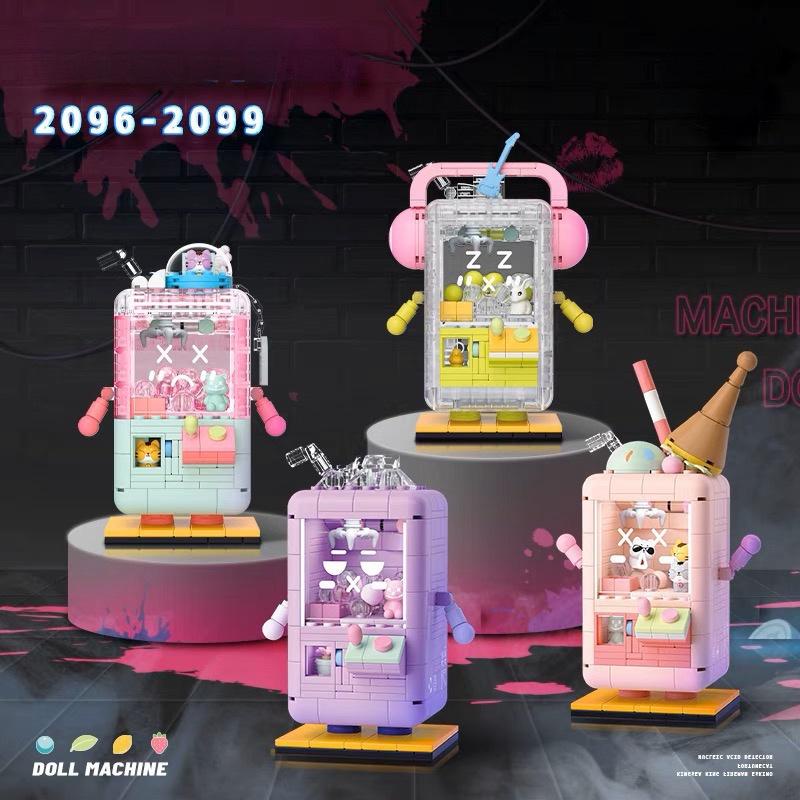 Đồ chơi xếp hình mô hình lắp ráp WLmini MÁY GẮP THÚ mini 2096-2099