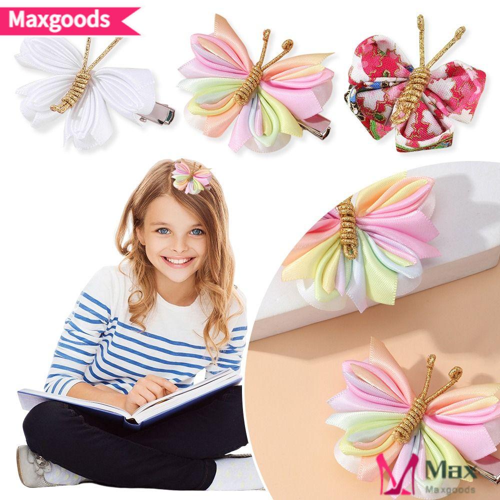 Kẹp Tóc Nơ Bằng Vải Màu Trơn Handmade Xinh Xắn