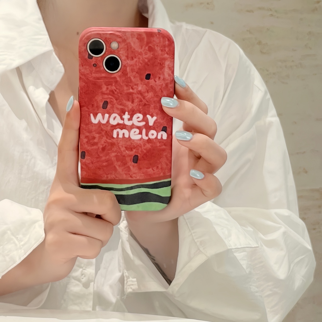 Ốp Điện Thoại PC Cứng Chống Sốc Họa Tiết Dưa Hấu Cho iPhone 13 12 11 14 Pro Max