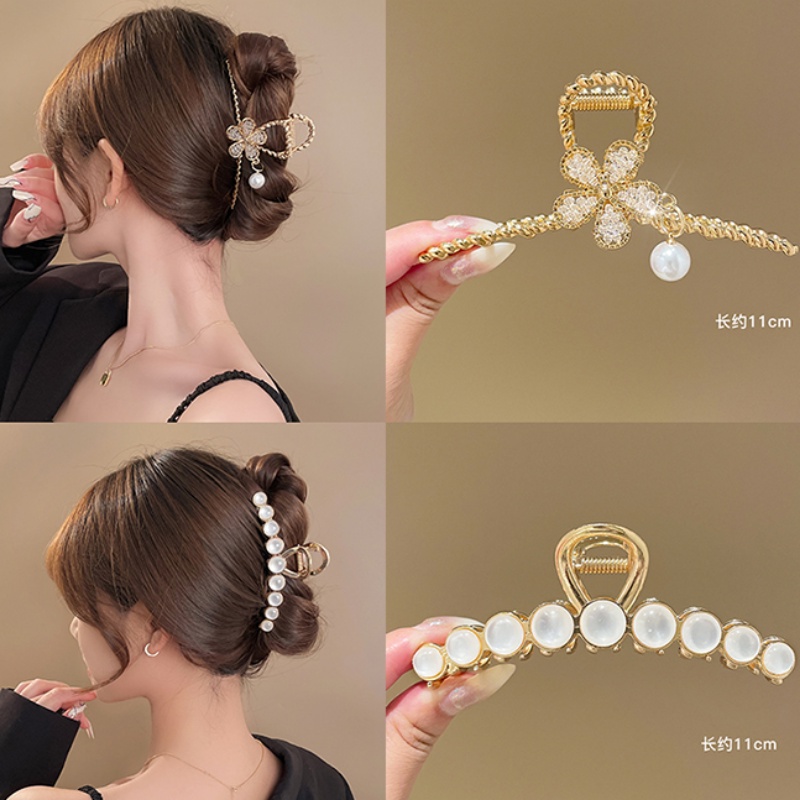 Kẹp Tóc Hình Cá Mập Đính Đá Nhân Tạo Phong Cách Hàn Quốc Đơn Giản Dành Cho Nữ