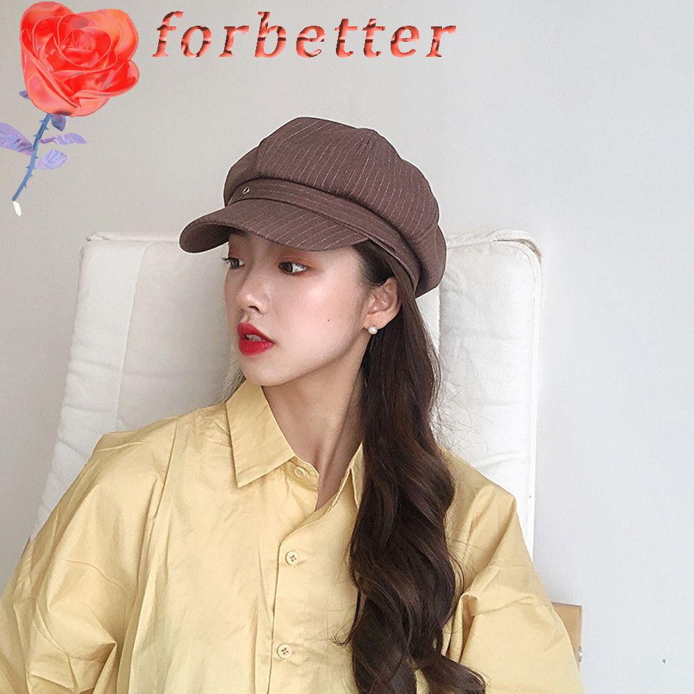 Mũ Beret Cotton Họa Tiết Kẻ Sọc Màu Trơn Thời Trang Hàn Quốc