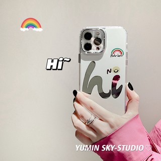Ốp Điện Thoại In Chữ Tiếng Anh Và Mặt Cười Màu Cầu Vồng Cho Iphone 14promax 13 11 14pro 13pro 14