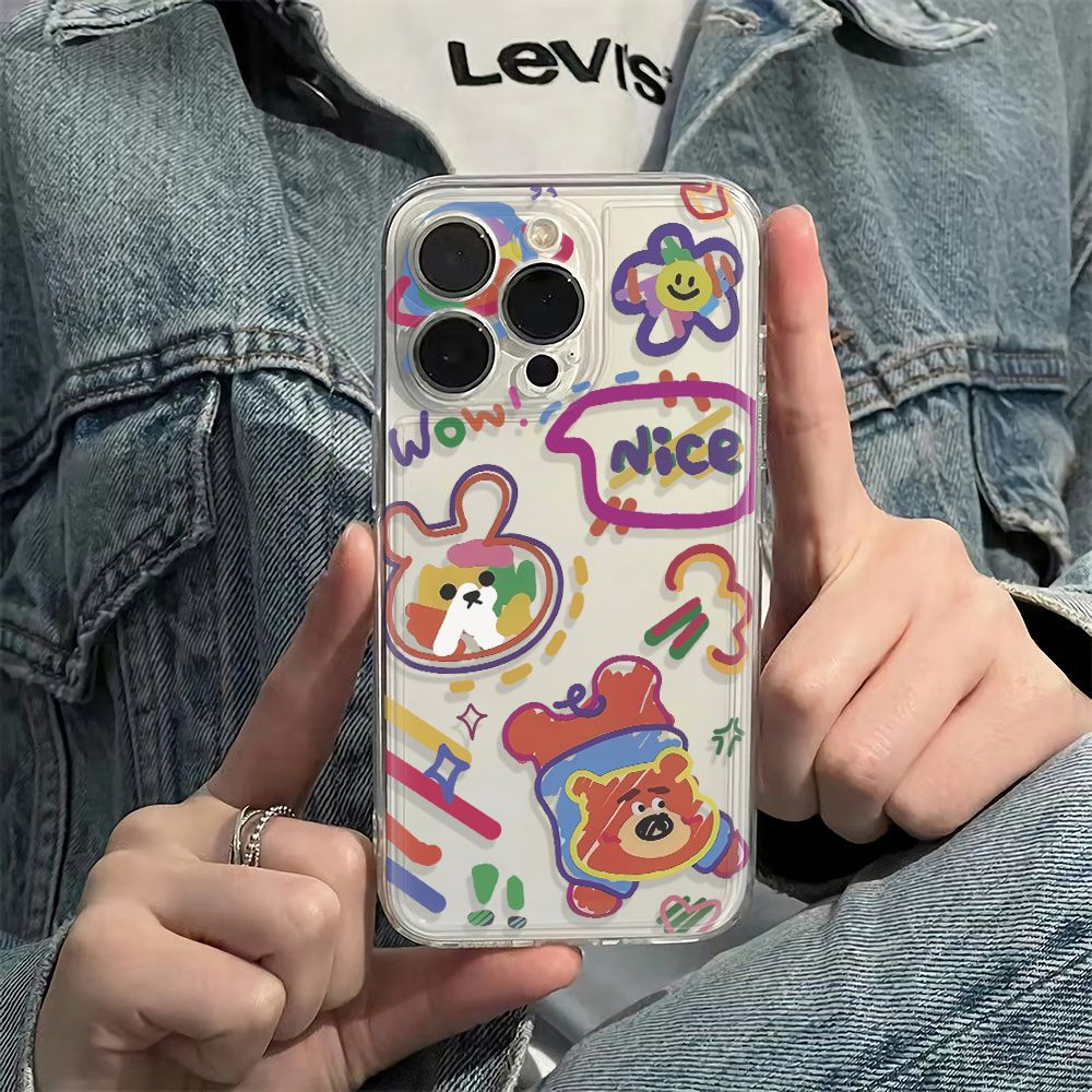 ✅Ốp Điện Thoại Pc Mềm Chống Sốc In Hình Gấu Thỏ 1378 max Apple plus iPhone1214pro 11 6In 4OPC