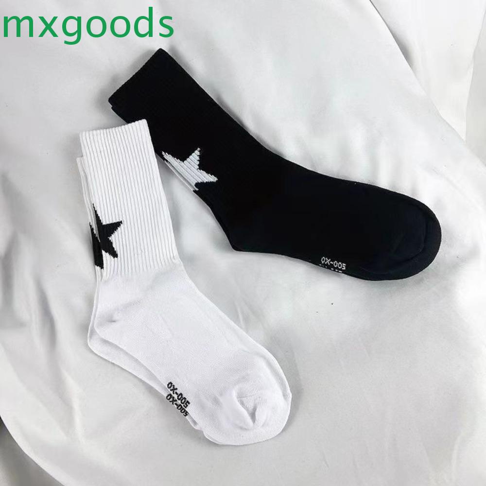 Mxgoods Vớ Cotton Thấm Hút Mồ Hôi Không Mài Mòn Họa Tiết Ngôi Sao Năm Cánh Đơn Giản Cho Cặp Đôi