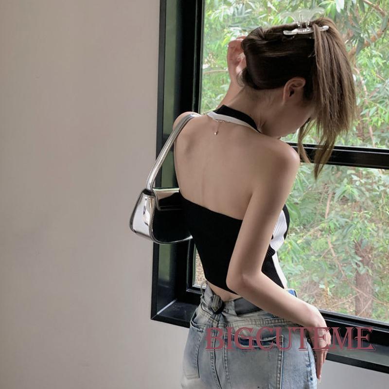 Áo Tank Top Không Tay Màu Sắc Tương Phản Thời Trang Mùa Hè Cho Nữ