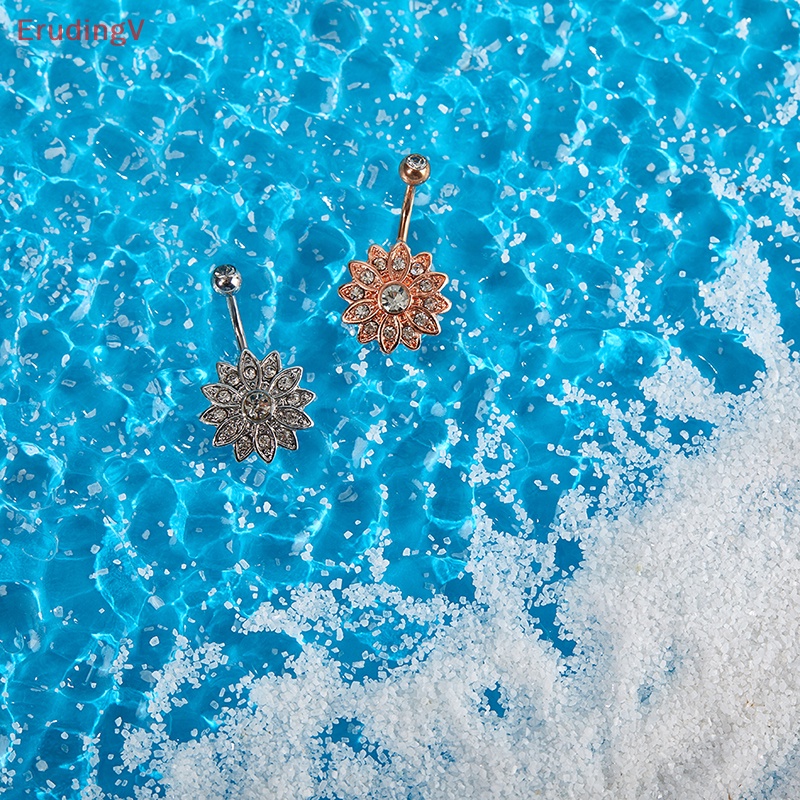Khuyên Rốn Hình Hoa Đính Đá Pha Lê Thời Trang Cho Nữ