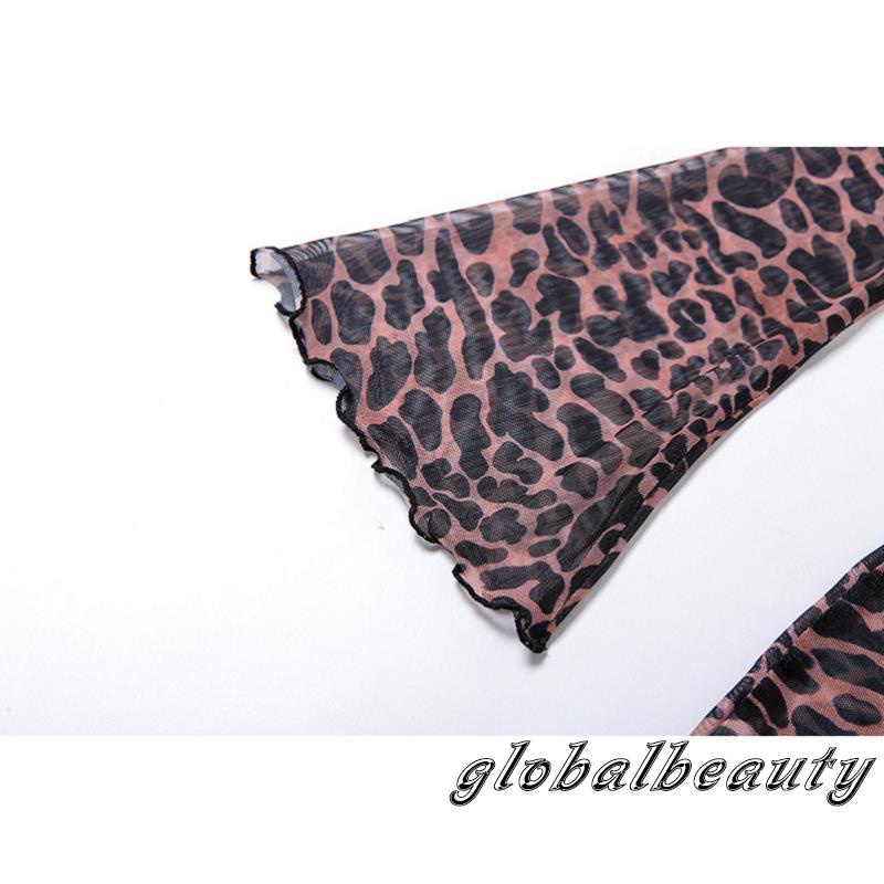 Đầm Tay Loe Hở Lưng Họa Tiết Da Báo Gợi Cảm Thời Trang Dành Cho Nữ