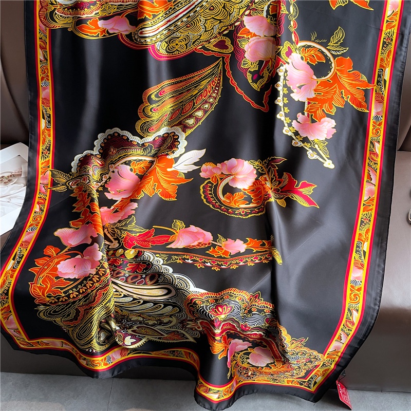 Khăn Choàng Cổ Chống Nắng Kích Thước Lớn 180 * 90CM In Họa Tiết Hoa Sang Trọng