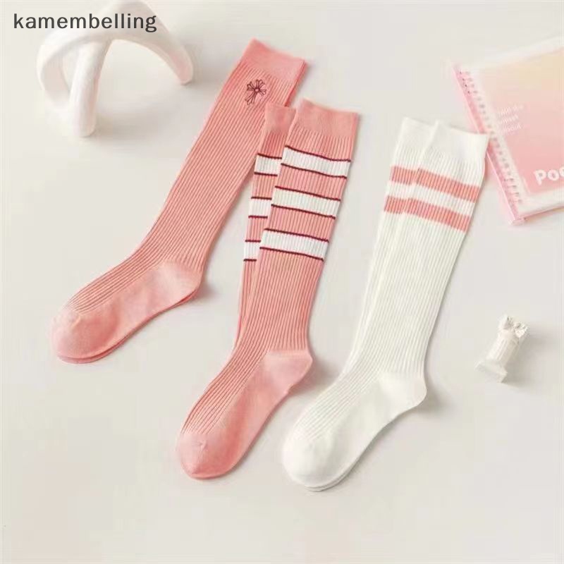 1 Đôi Vớ Mỏng Họa Tiết Sọc Ngang Màu Hồng Thời Trang Mùa Hè Cho Nữ