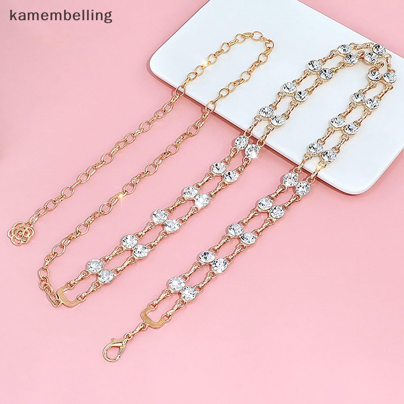 Kamembelling Dây Xích Đeo Thắt Lưng Hai Lớp Bằng Hợp Kim Đính Kim Cương Thời Trang Sáng Tạo Đa Năng Dành Cho Nữ EN