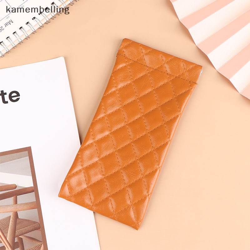 Kamembelling Túi Đựng Mắt Kính Bằng Da PVC Mềm Chống Thấm Nước Có Kẹp Lò Xo