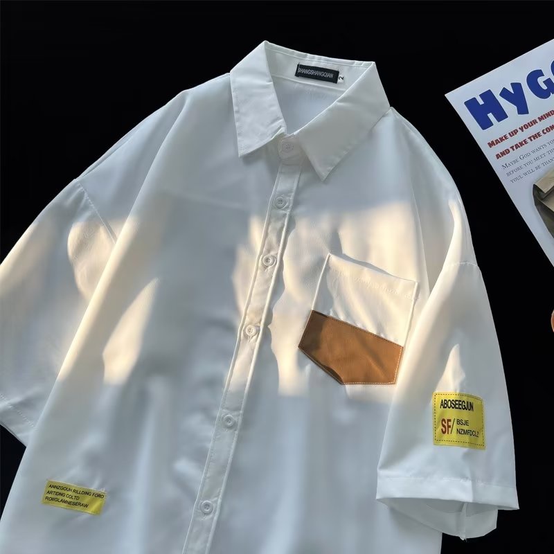 Áo Sơ Mi Tay Ngắn Phong Cách Hong Kong Thời Trang Mùa Hè Cho Nam