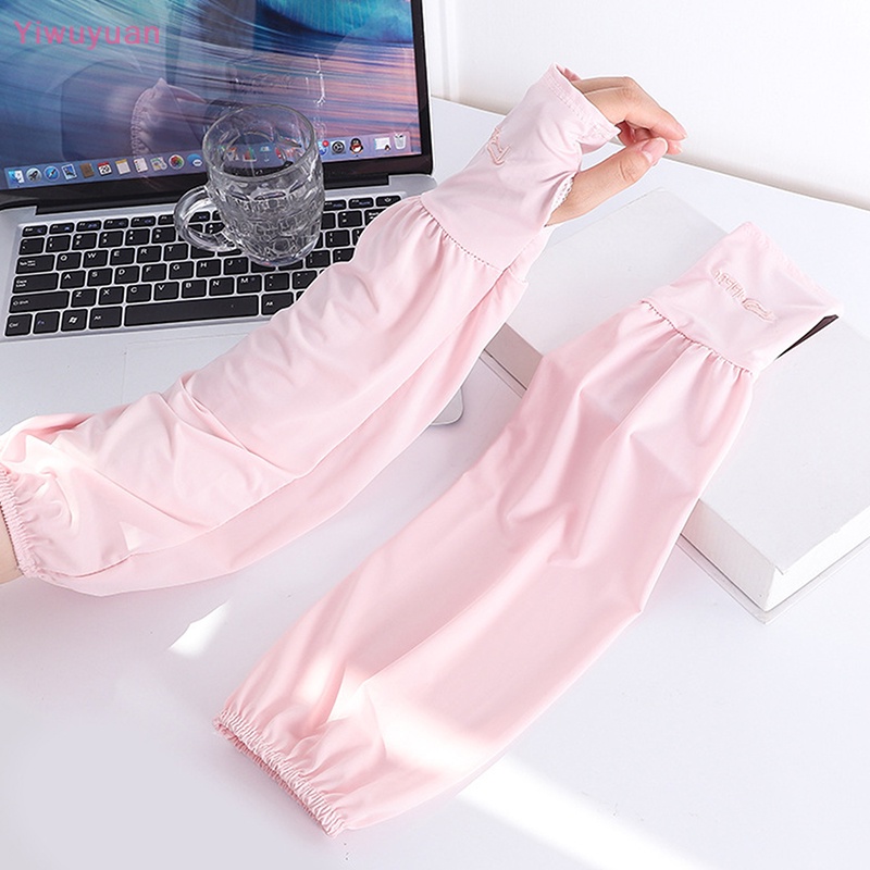 1 Đôi Găng Tay Lái Xe Chống Tia UV Bằng Lụa Lạnh Thời Trang Unisex Mới