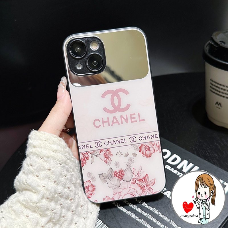 Ốp Điện Thoại Mặt Kính Tráng Gương Họa Tiết Hoa Cho IPhone 11 13 12 14 Pro Max Mini X Xr Xs Max 7 8 Plus SE 2020 6 6s