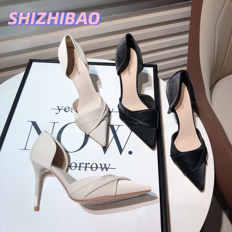Giày cao gót SHIZHIBAO mũi nhọn phong cách Hàn Quốc thời trang mùa xuân cho nữ