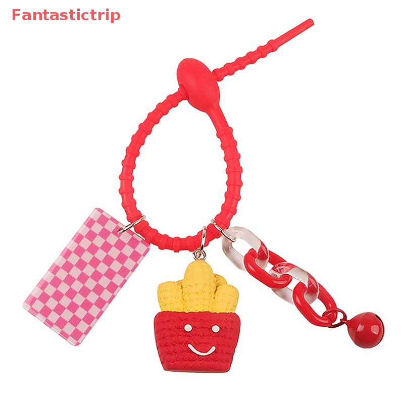 DELL [Fantastictrip] Móc Khóa Hình Hamburger Mặt Trăng Ngôi Sao Dễ Thương Trang Trí Ba Lô Xe Hơi