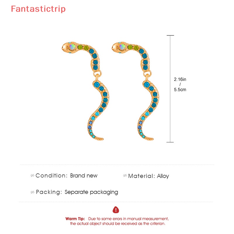 Bông Tai Hình Rắn Đính Kim Cương Giả Màu Sắc Phong Cách Vintage Thời Trang Cho Nữ