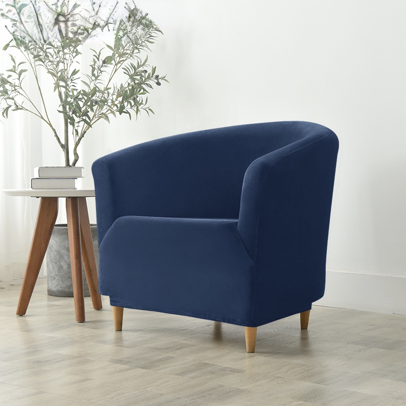 Vỏ Bọc Ghế Sofa 1 Chỗ Ngồi Hình Bán Nguyệt Bằng Nhung Co Giãn Trang Trí Nội Thất