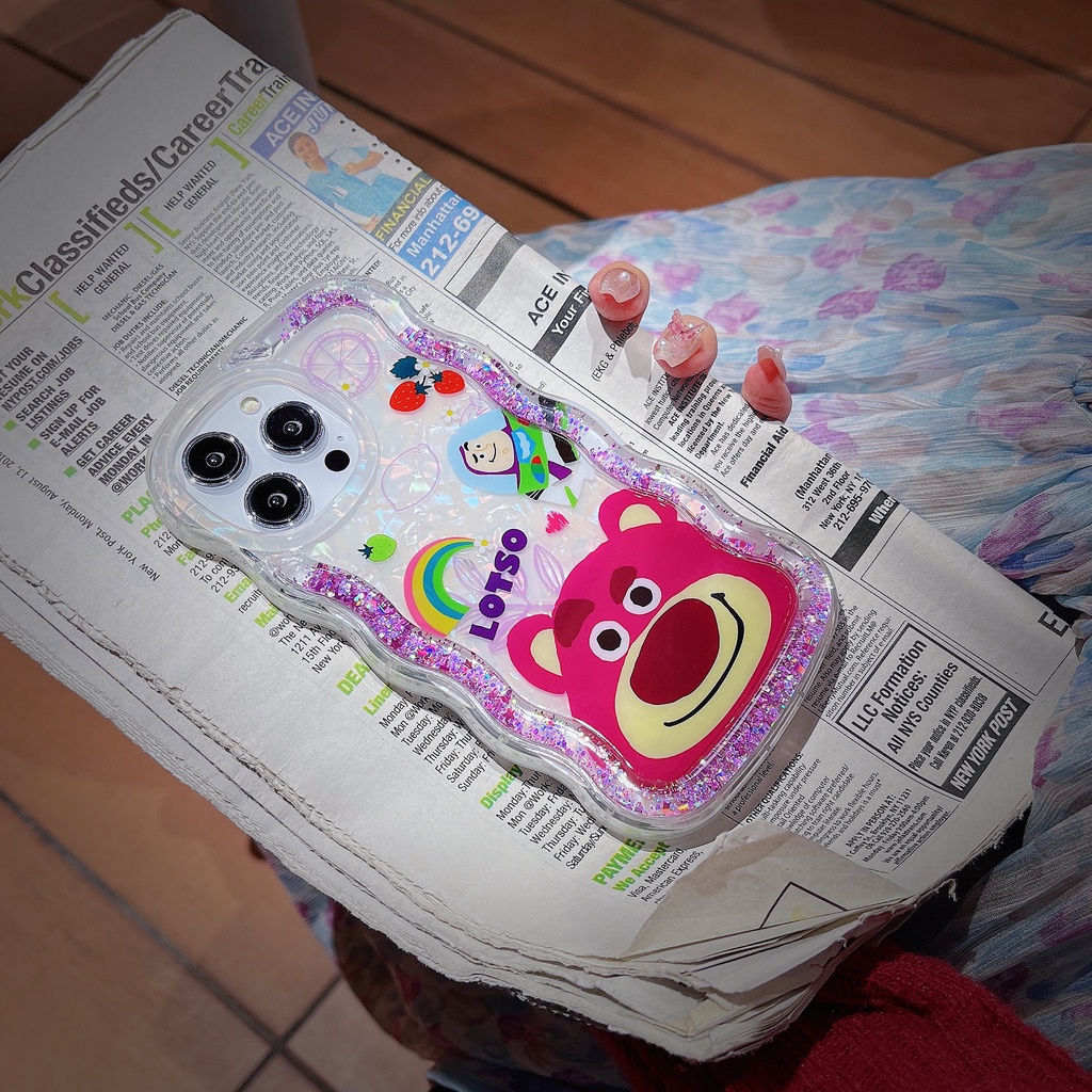 Ốp Điện Thoại TPU Mềm Trong Suốt Phối Kim Tuyến Nước Hình Buzz Lightyear Cho iPhone 12 13 14 Pro Max