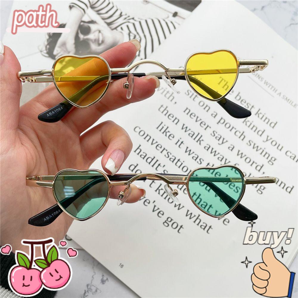 Kính Mát Gọng Kim Loại Hình Trái Tim Màu Sắc Kẹo Ngọt Phong Cách Hip Hop