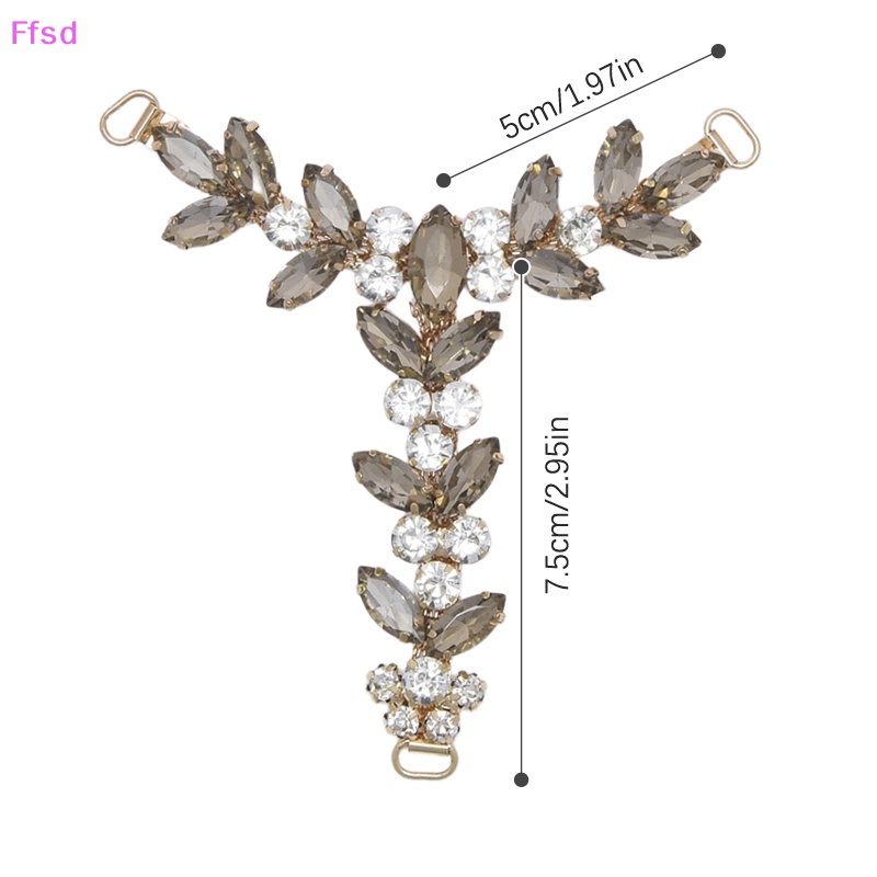 1 Phụ Kiện Khóa Giày Bikini Đính Đá Thủ Công Màu Vàng / Bạc DIY