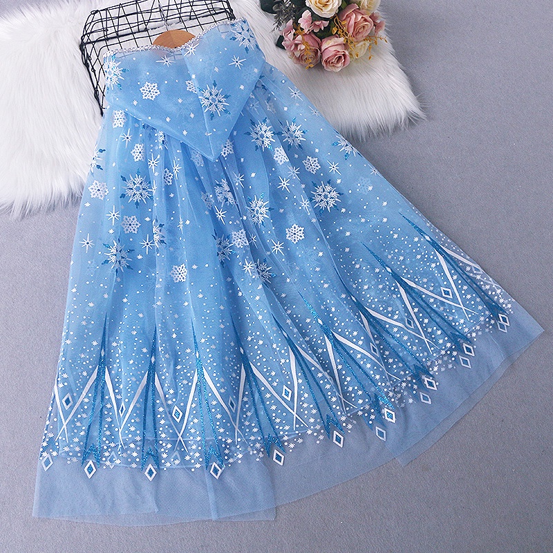 Áo Choàng Hóa Trang Công Chúa Elsa Phối Lưới Đính Kim Sa 9 Màu Tùy Chọn Cho Bé Gái Dịp Halloween / Giáng Sinh /