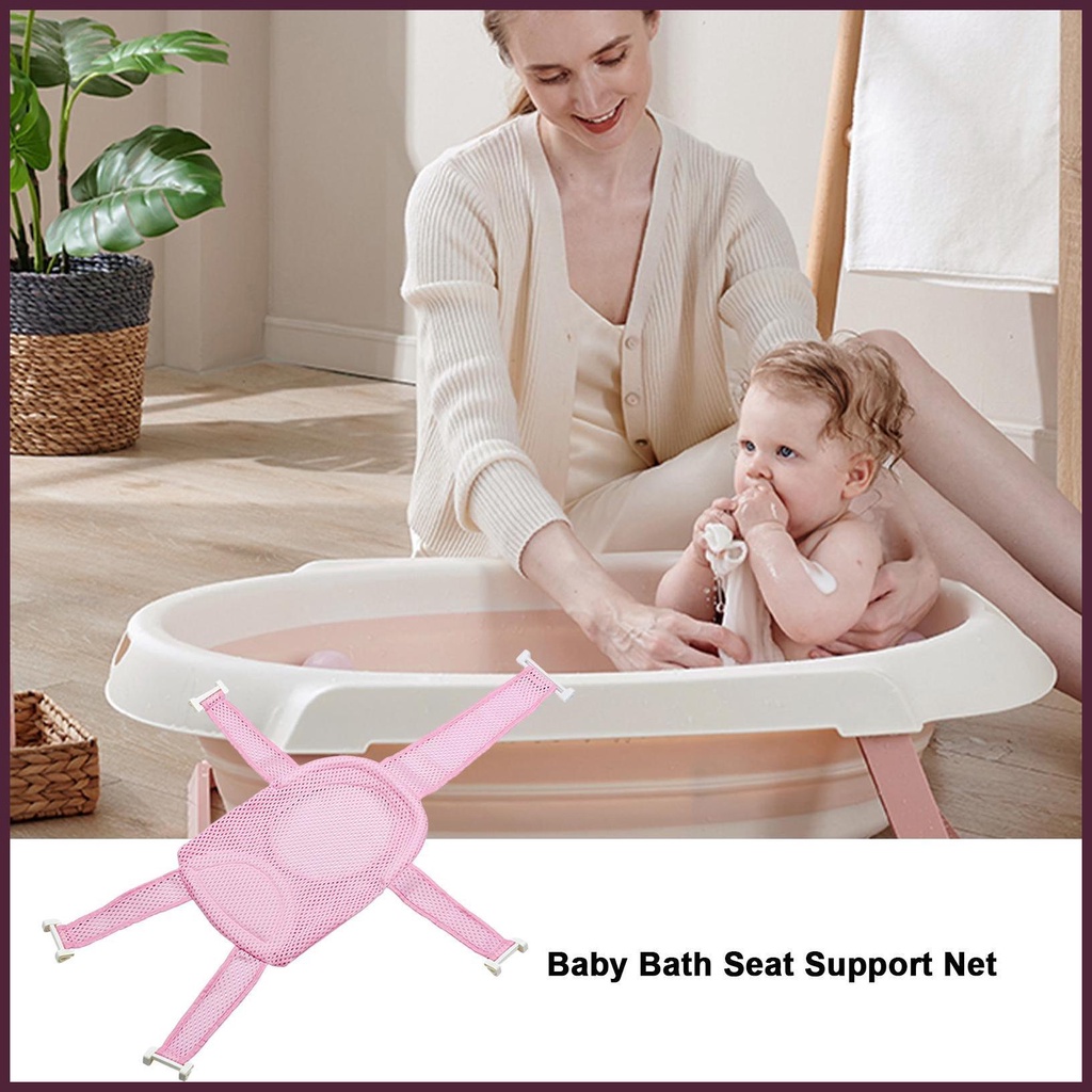 Tấm Thảm Lưới Mềm Mại Thoáng Khí Lót Bồn Tắm Có Tựa Đầu Cho Bé Sơ Sinh