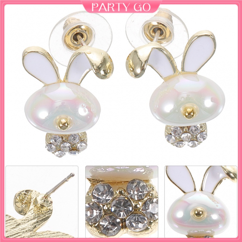 Bông Tai Hình Thỏ Đính Ngọc Trai Thời Trang Dành Cho Nữ