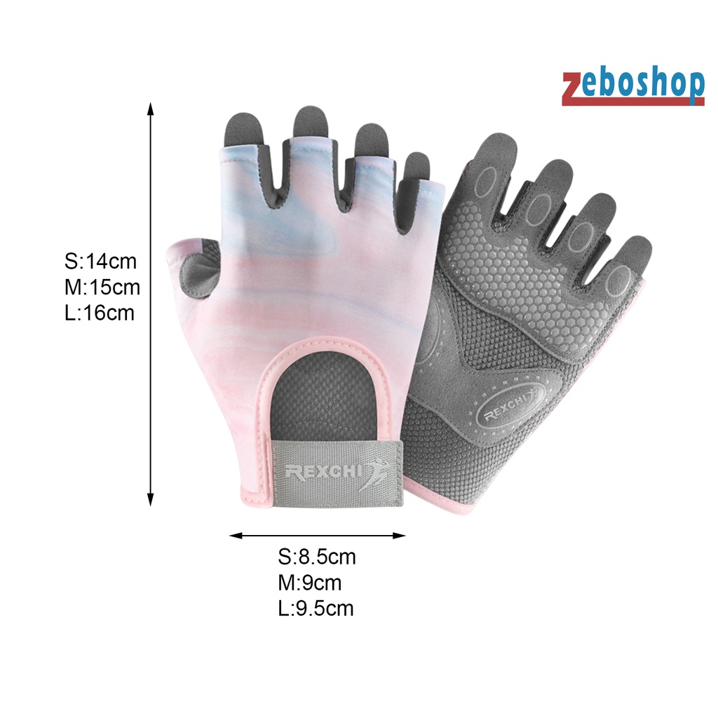 Găng Tay Hở Ngón Bằng Polyester Co Giãn Thoáng Khí Chống Trượt Chống Sốc Dùng Tập Thể Thao