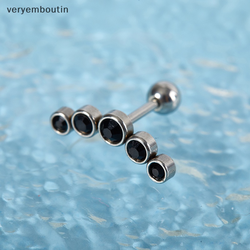 Khuyên Đeo Vành Tai Bằng Thép Không Gỉ Đính Đá Pha Lê Thời Trang Cho Nữ