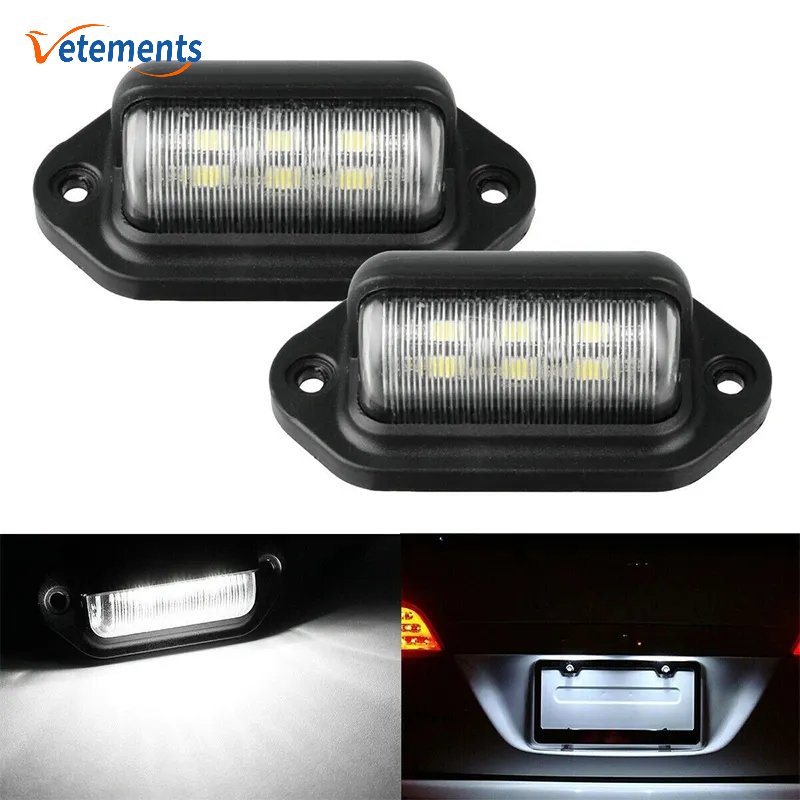 Đèn Led 6 Bóng Gắn Biển Số Xe Hơi / Xe Tải Siêu Sáng Chống Thấm Nước Tiện Dụng