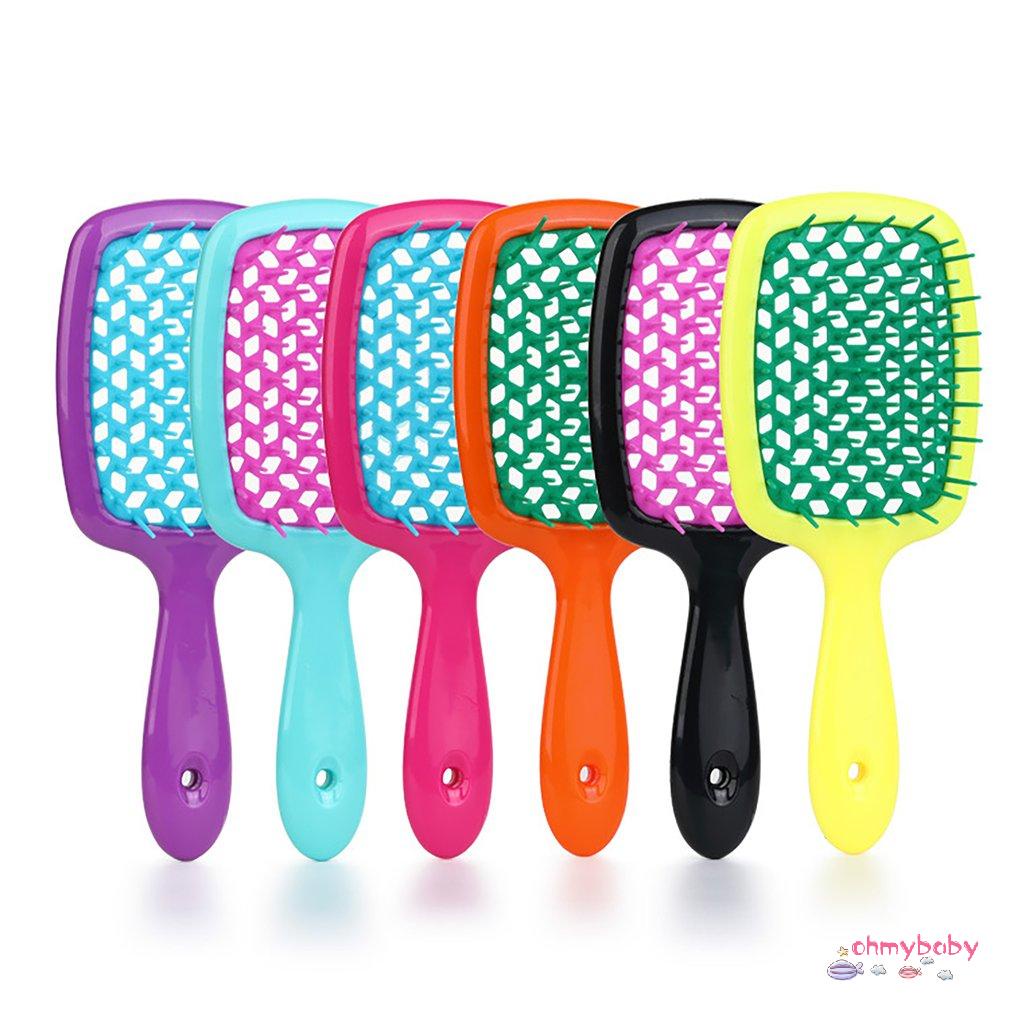 [Ready] Chống Tĩnh Điện Bàn Chải Tóc Tay Cầm Tháo Gỡ Lược Tắm Mạ Detangling Massage Rối [Z/9]