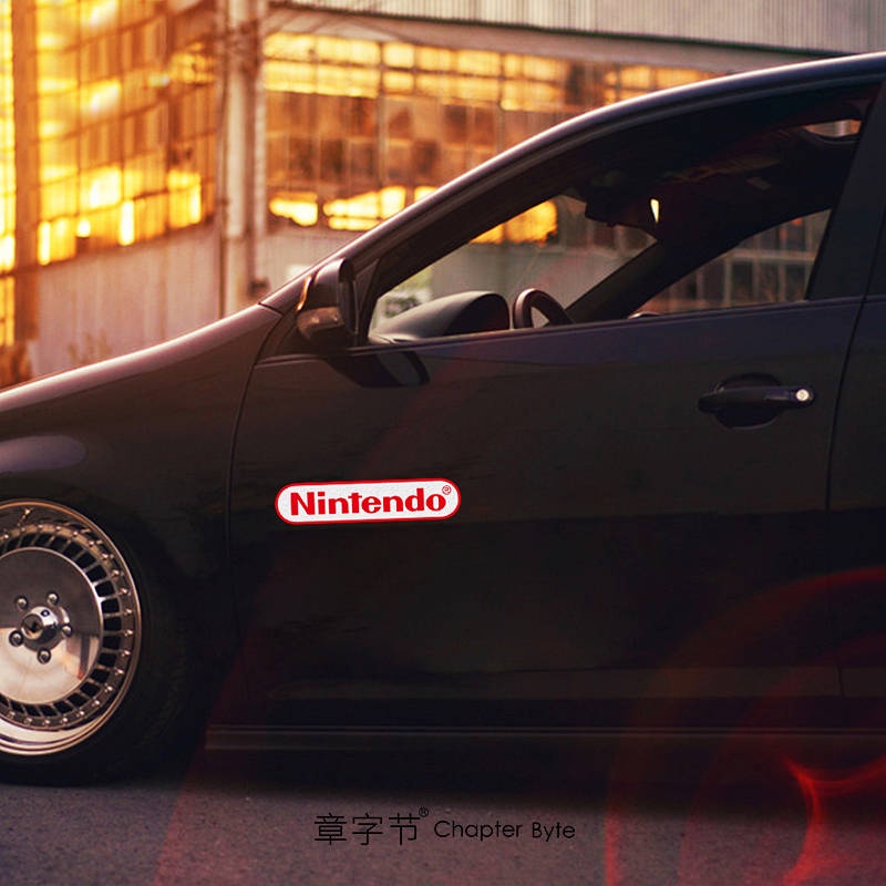 Nintendo Nostalgic Game Creative Text Stickers Electric Motorcycle Decorative Car Window Surrounded Scratch Cover Cover Stickers hHkd