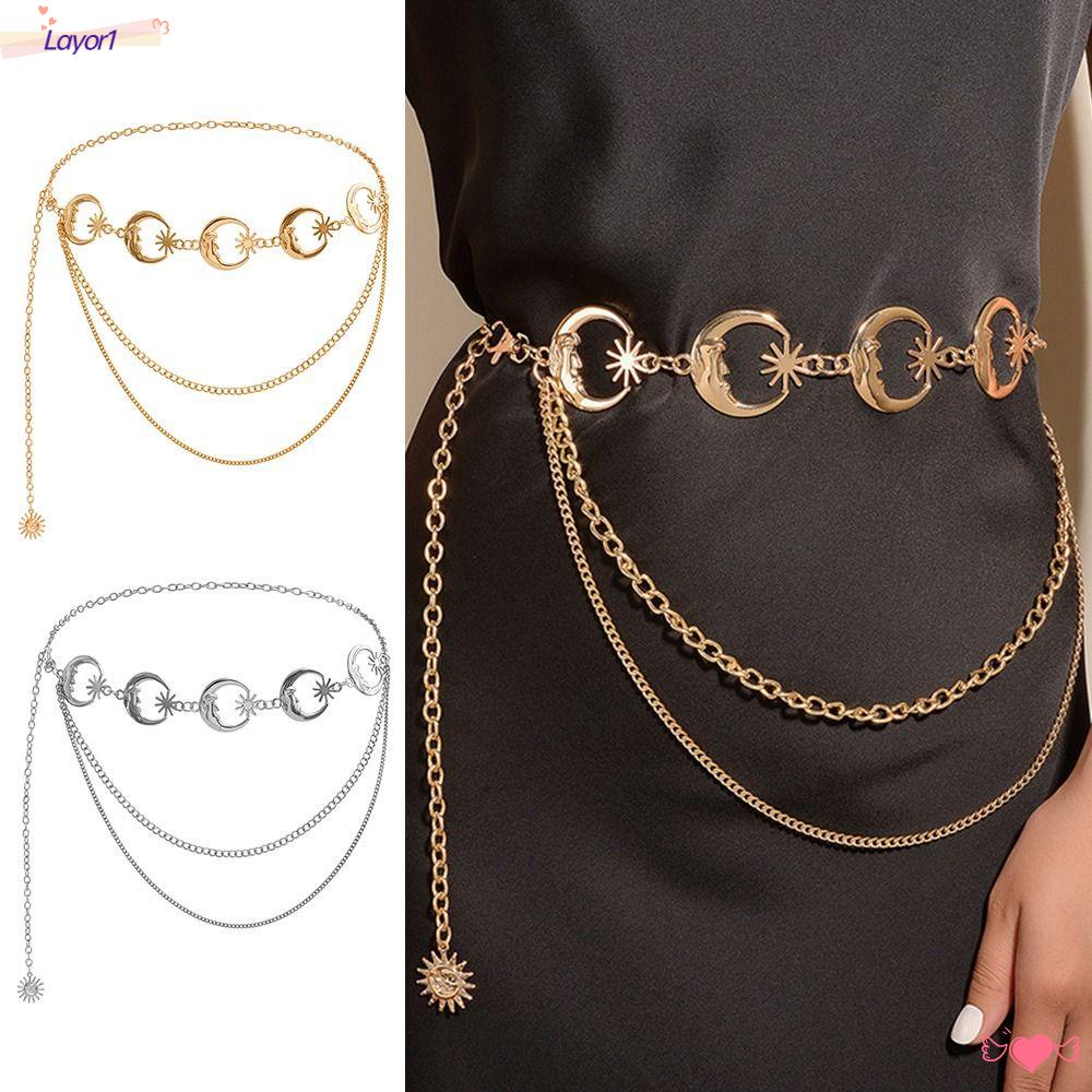 Thắt Lưng Dây Xích Mặt Trăng Và Ngôi Sao Bằng Kim Loại LAYOR1 Phong