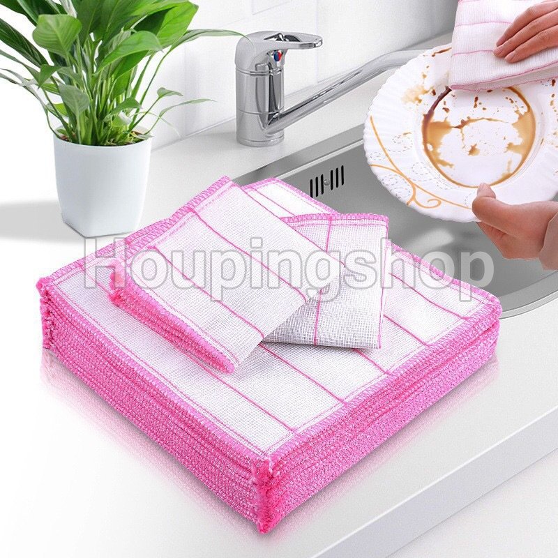 Khăn Lau Chén Dĩa 5 Lớp Bằng Cotton Siêu Thấm Hút Chống Dính Dầu Có Thể Tái Sử Dụng Cho Nhà Bếp