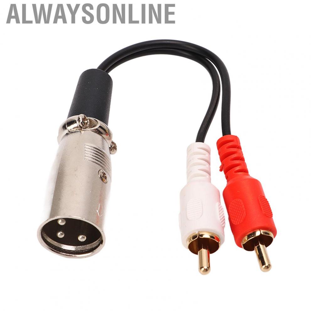 Alwaysonline XLR To Dual RCA Adapter  Plug and Play Cable for Multimedia