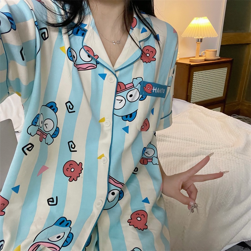 Bộ Đồ Ngủ Hai Mảnh Họa Tiết Cá Hề Hoạt Hình Dễ Thương Phong Cách Hàn Quốc Dành Cho Bạn Nữ Tuổi Teen